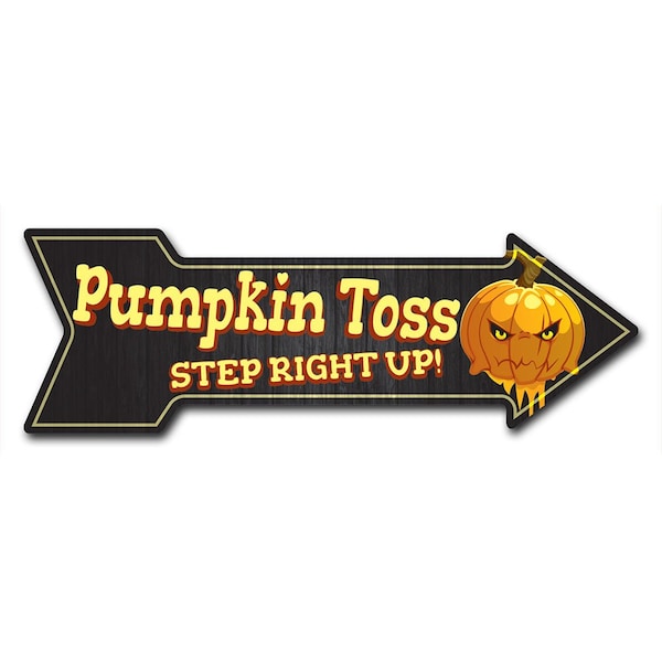 Pumpkin Toss Arrow Decal Funny Home Decor 36in Wide
